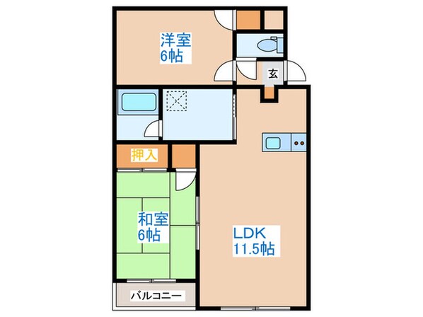 アドゥヴァンス新発寒の物件間取画像